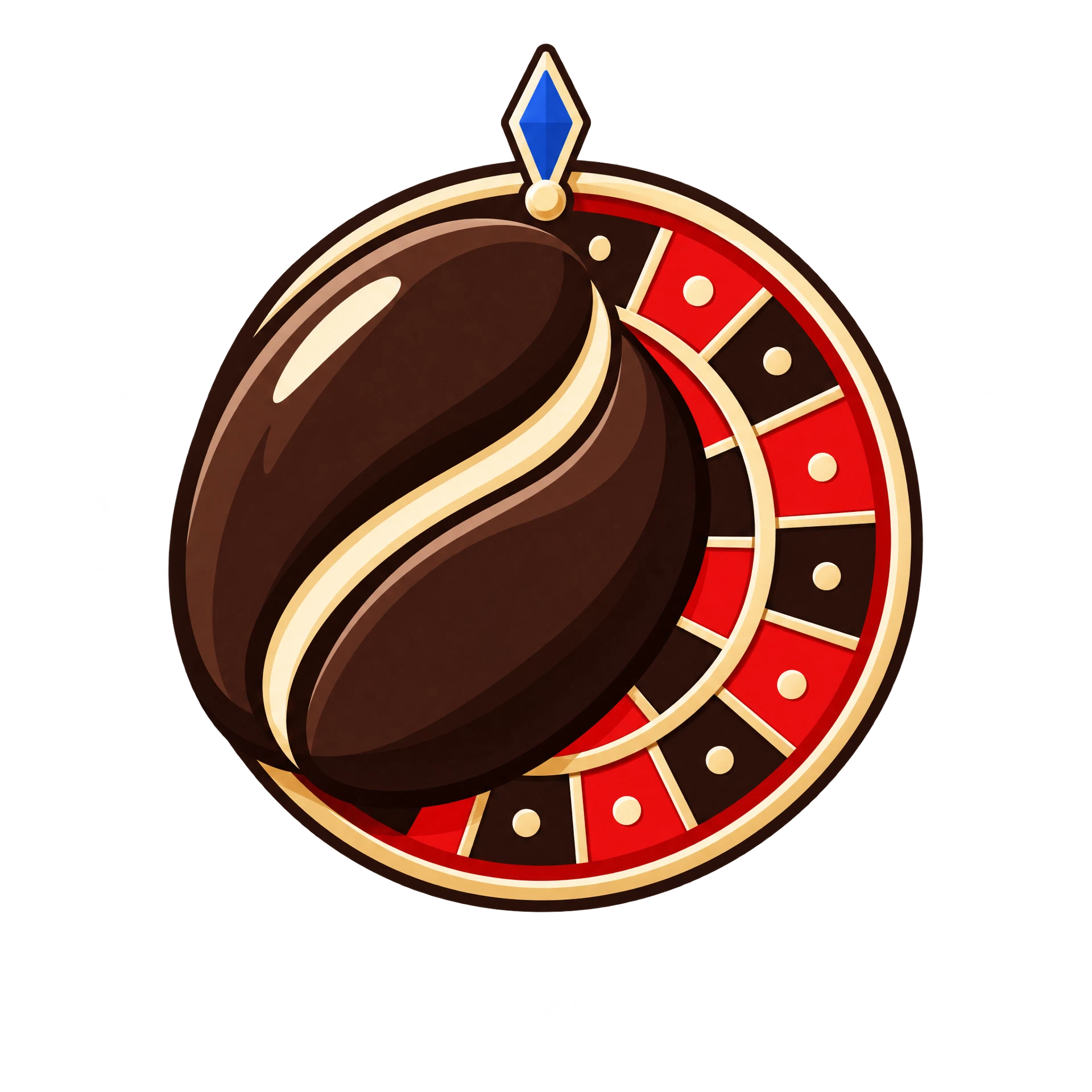 Coffee Roullet compass bean mark